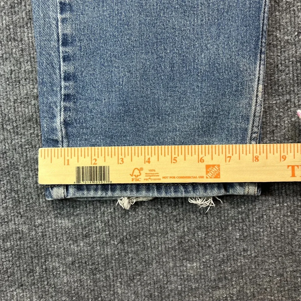 Levi's 505 Taper Fit Jeans Mens Blue Denim Stretch Classic Zip Fly 38X31 - Flaws